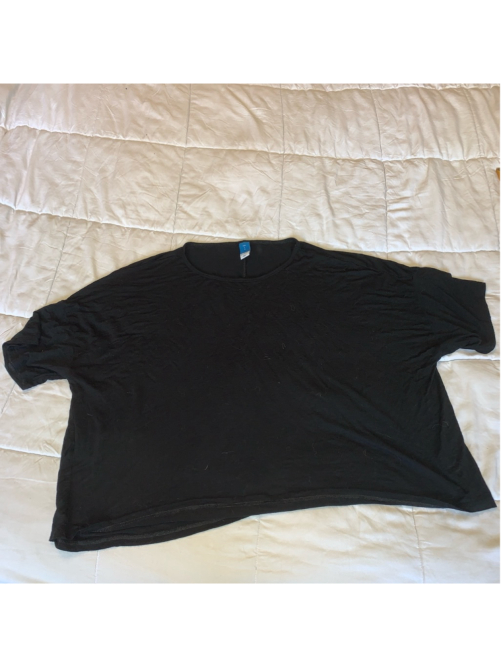🔒 10 items for $20 -Women's Old Navy Black Tee Slub Oversized crop Top Size L